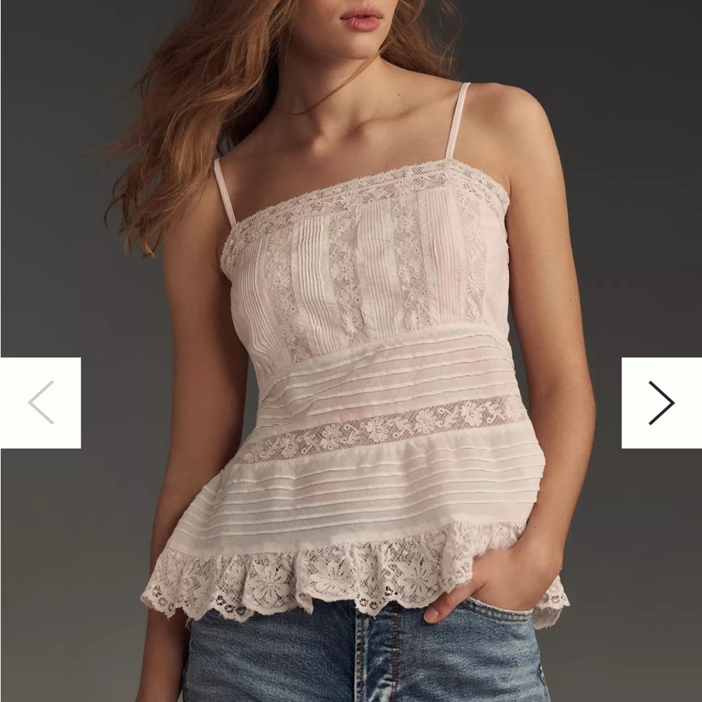 ISO LoveShackFancy Charlieann Top Size 8 White OR Lilac